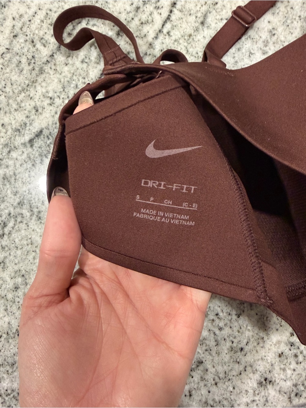 Nike Wireless Bra Brown Seamless Light Support Adjustable Straps - Picture 3 of 3